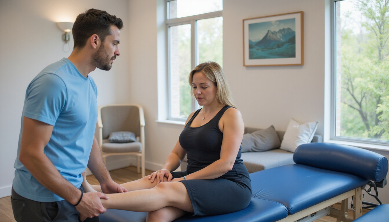  Patient receiving physical therapy for gluteal syndrome in a clinical setting