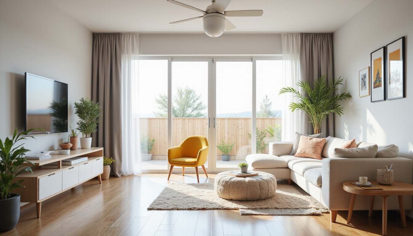  Modern home interior with invisible pest control barrier, no insects visible