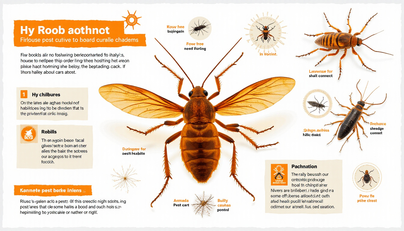  Detailed infographic showing roach habitats and pest control techniques, bright and educational style