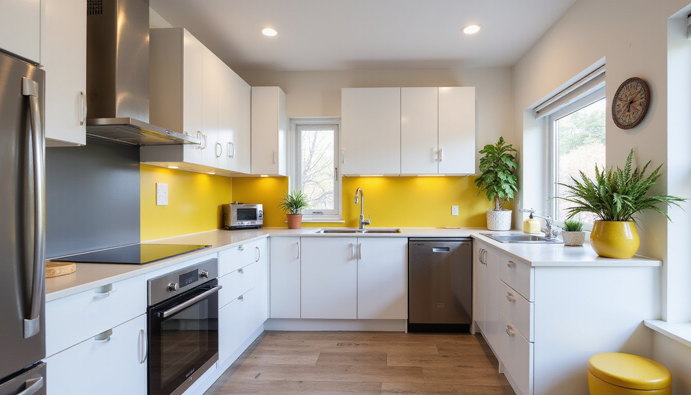  Before and after home remodeling, sleek kitchen upgrade, elegant minimalist design, vibrant colors