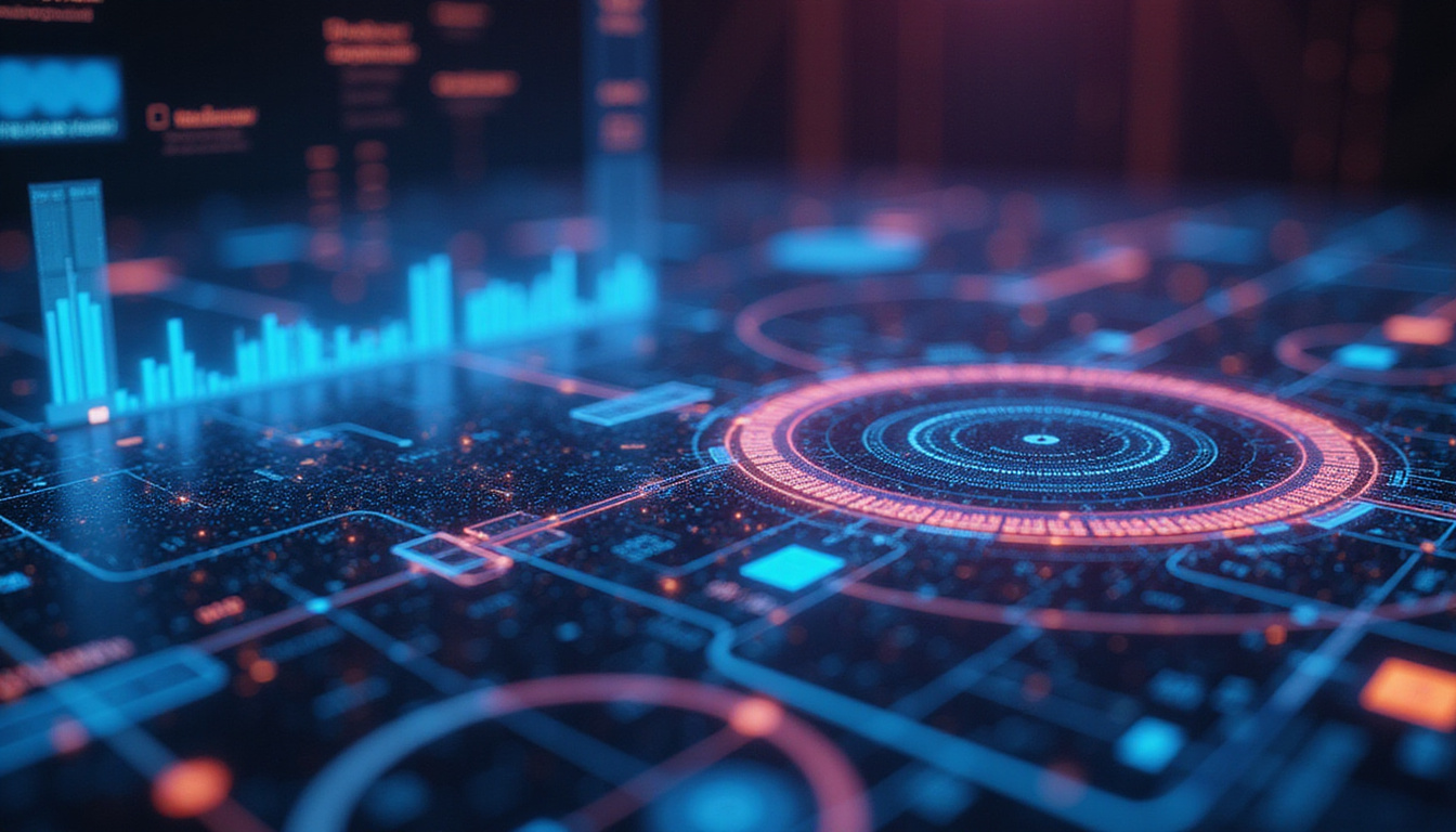  Sleek digital interfaces showcasing autonomous agent platforms optimizing enterprise workflows, dynamic and vibrant