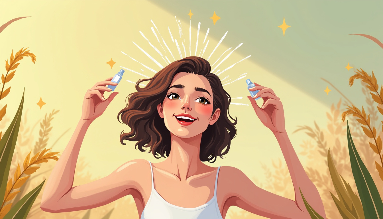  Hopeful regrowth concept: scalp micro-needling, topical serums, healthy hair emerging, botanical supplements