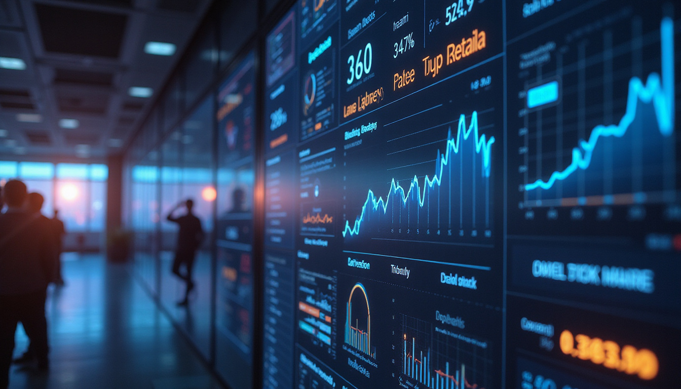  High-tech dashboard, real-time analytics, fast-response timers, satisfied customers celebrating, dynamic lighting