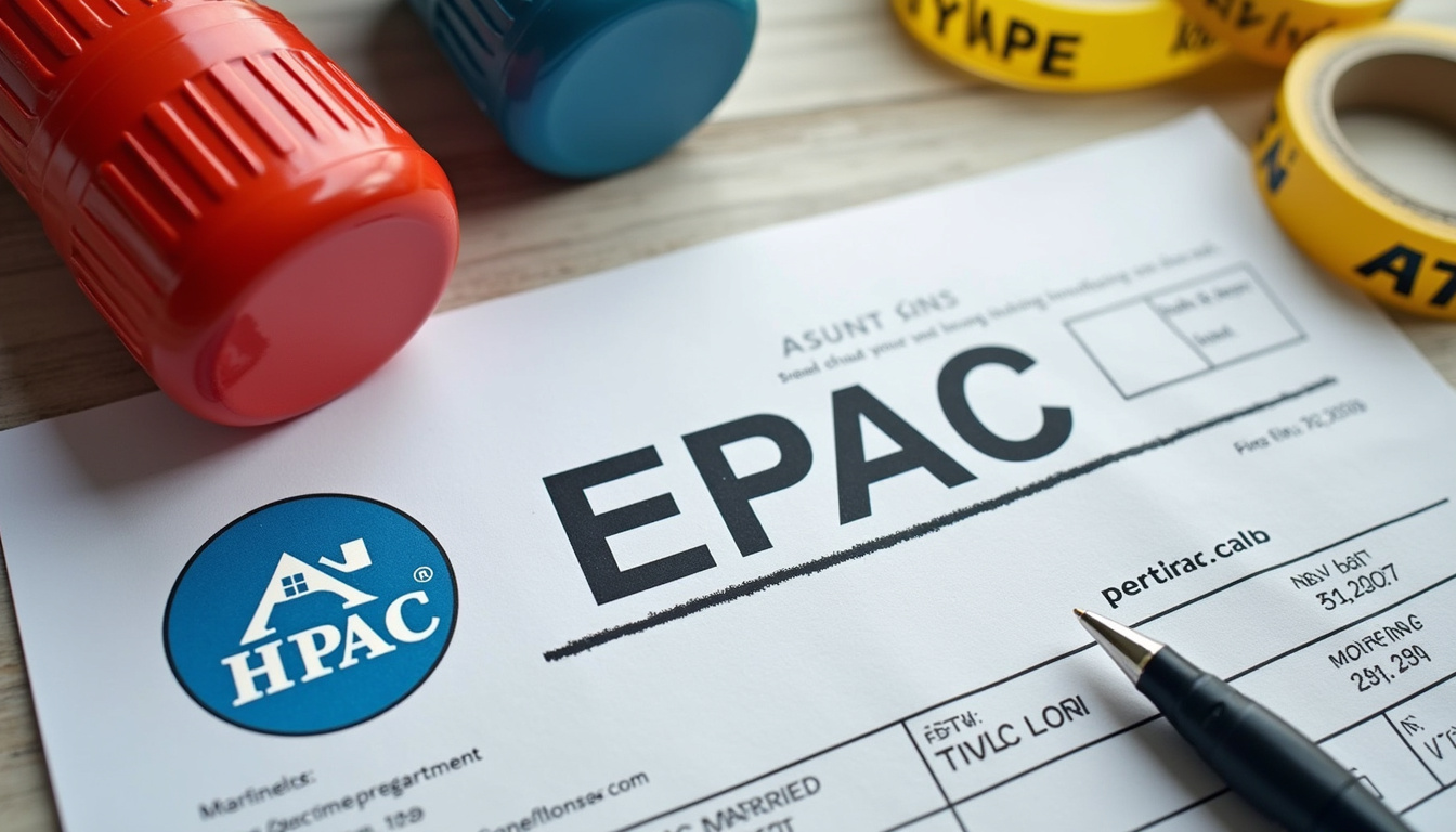  Legal documents, cost receipts, EPA logo, HVAC tools, caution tape, home exterior backdrop