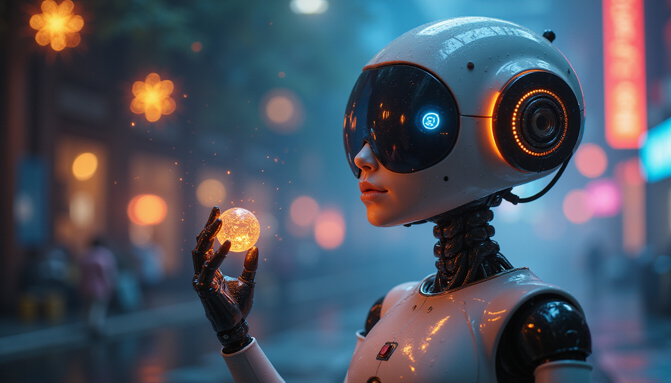 Glass-brained robot intuitively connecting glowing task orbs without training data