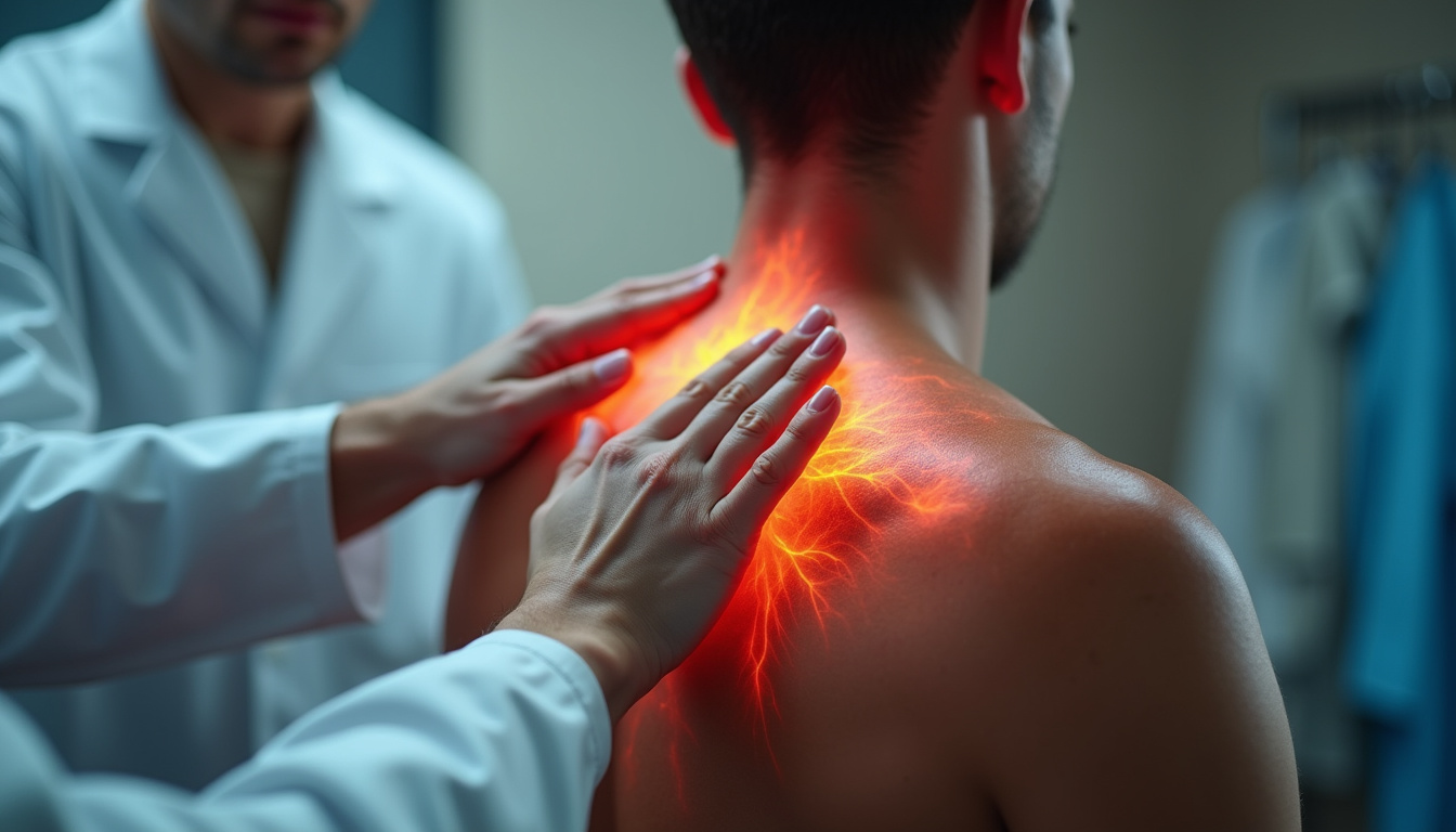  Physical therapist using trigger-point massage on athlete