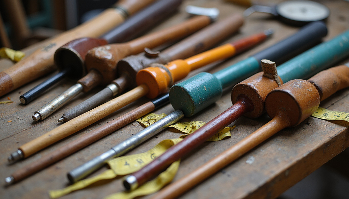  Array of stylish adjustable canes on wooden table, measuring tape, soft studio lighting, high-detail