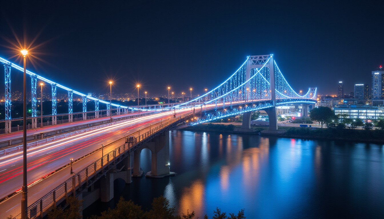  High-speed token flow like liquid light across bridge, graphs rising, seamless liquidity surge