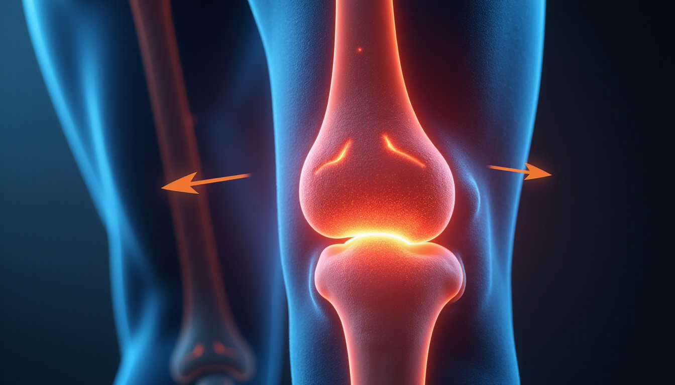  Anatomical cross-section of quadriceps glowing, fiber detail, arrows indicating strengthening movements, injury prevention icons