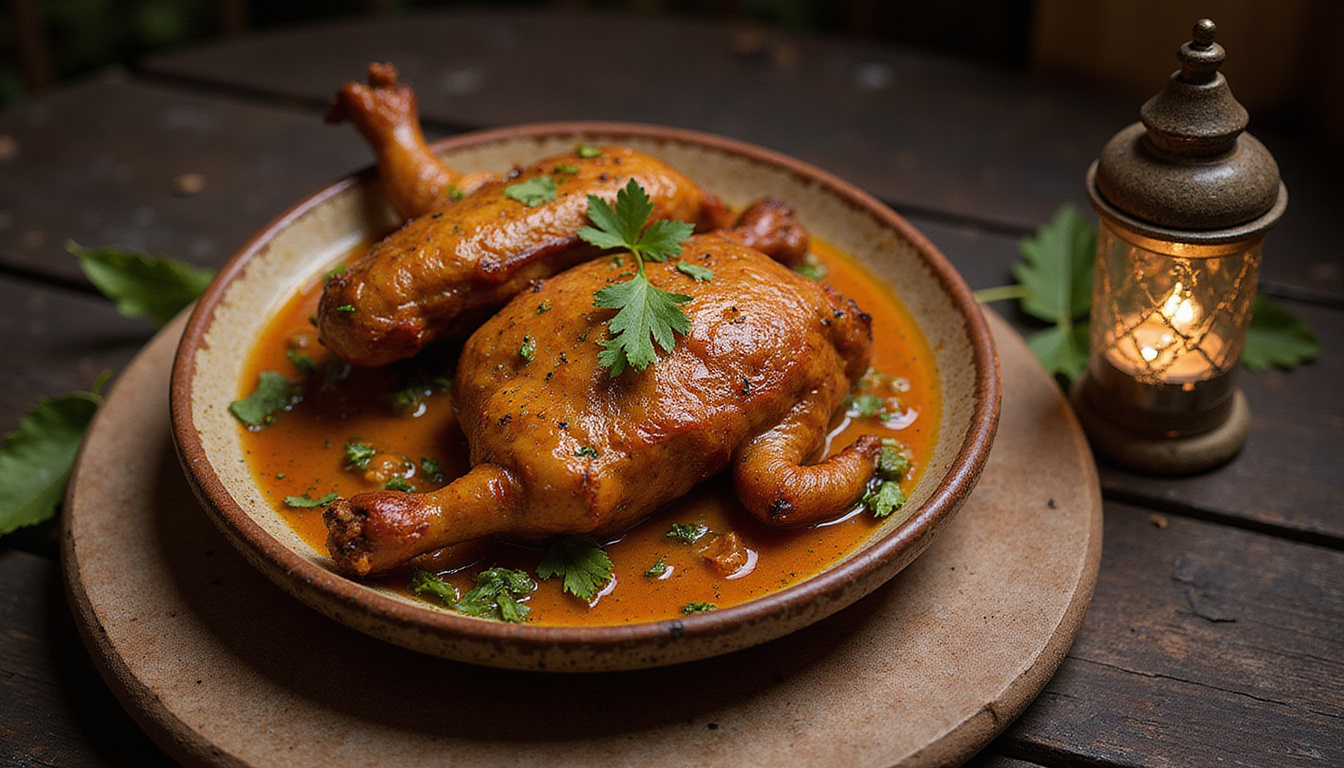 Warung legendaris Denpasar: babi guling berasap, lawar berwarna, piring keramik antik, lampu pasar malam