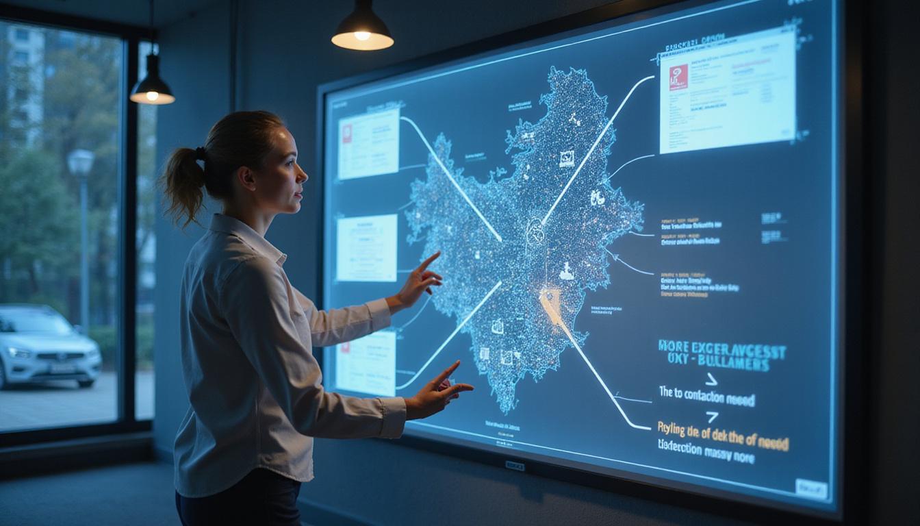  Consultant pointing at holographic contract map with highlighted bids, calendar reminders, celebratory handshake