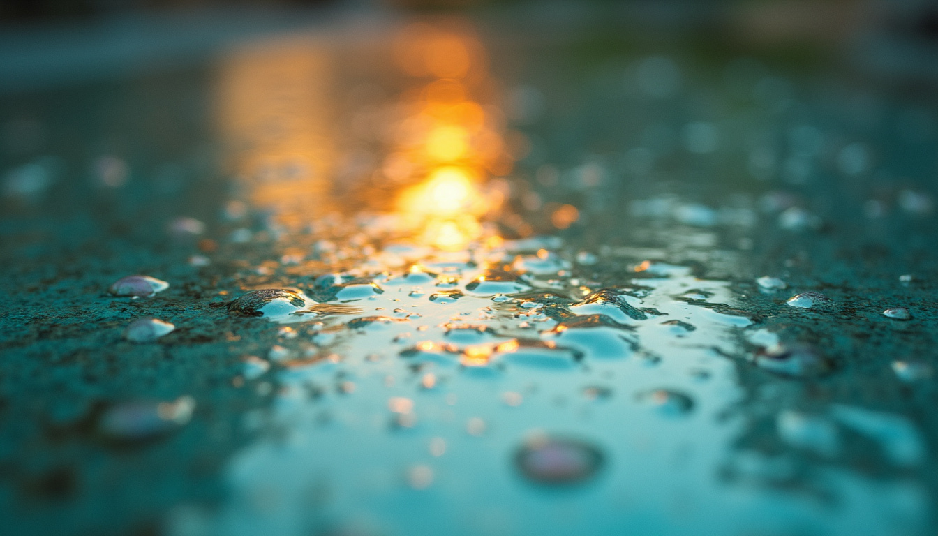 Refleksi simetris di kolam, fotografer berjongkok, kabut pagi, detail ukiran pura