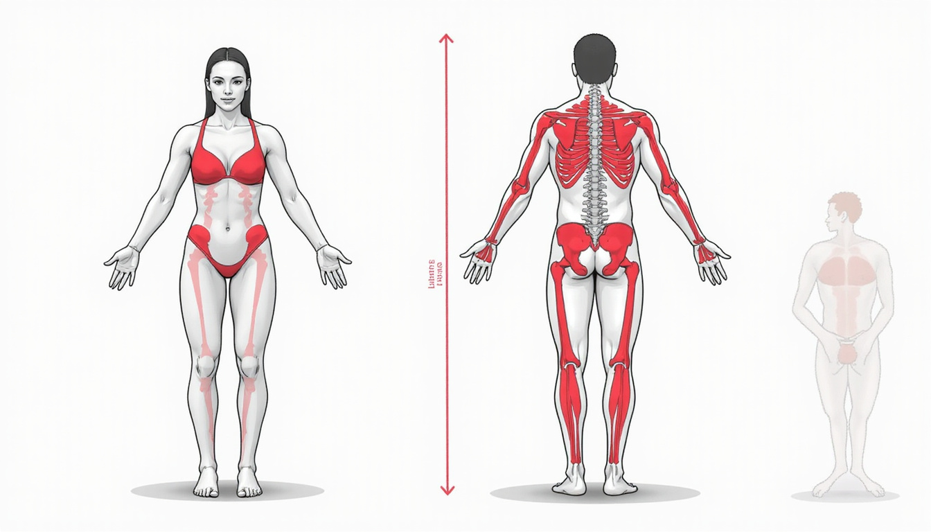  Illustrated biomechanics overlay: hips, thoracic spine, shoulders highlighted, mobility drills unlocking distance