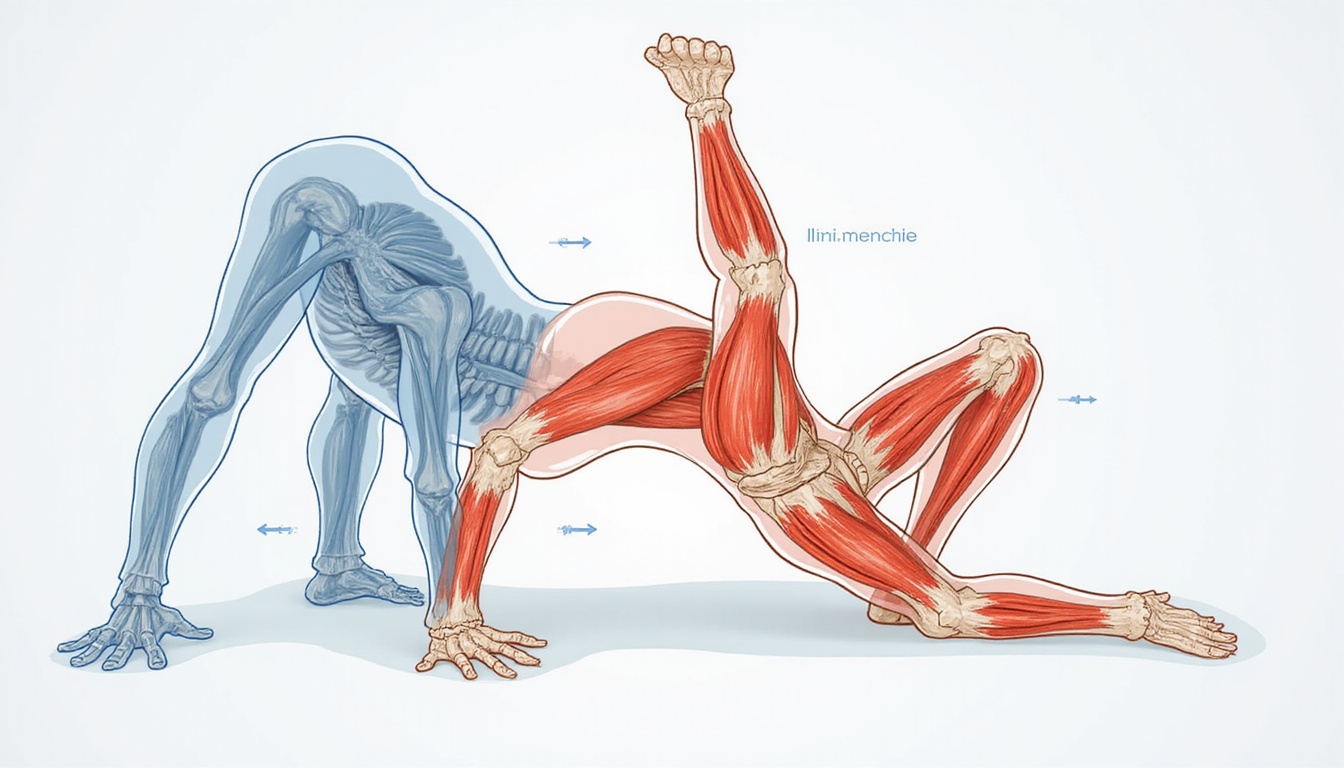 Cutaway anatomical overlay showing eccentric muscle contraction, minimal injury icons, scientific infographic