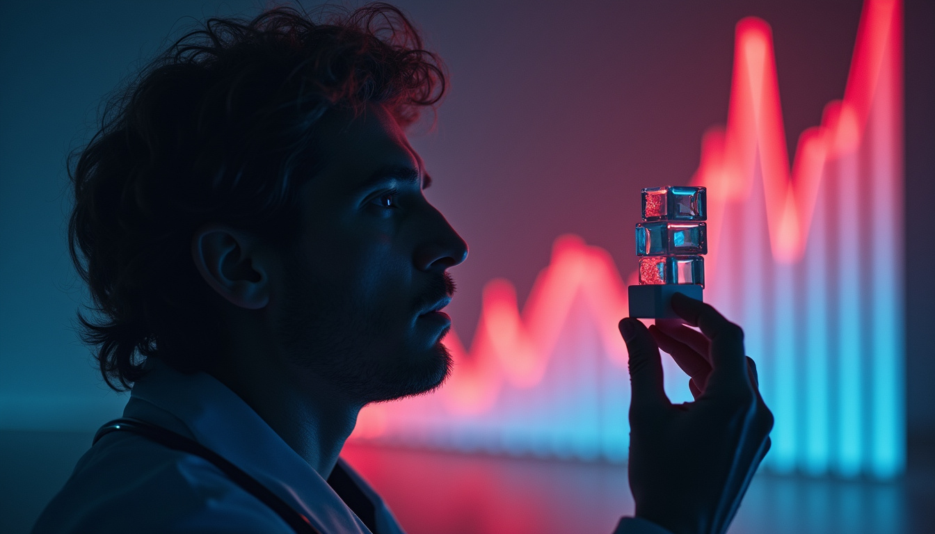  Doctor in silhouette whispering, sugar cubes turning into blood glucose spike graph, cinematic lighting