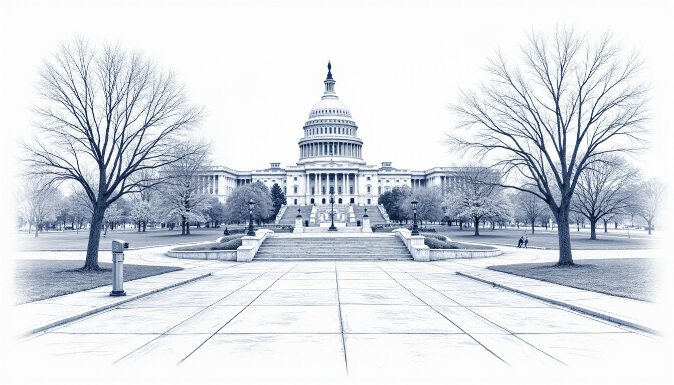  Distinctive blueprint style federal contract proposal standing out among muted competitors near Capitol