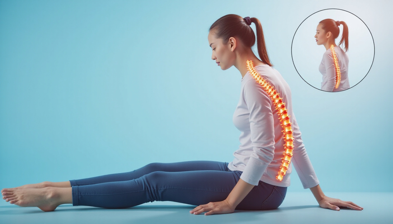  Ergonomic casting demonstration, slow-motion arc, pain-free posture, illustrated spine overlay, soft light