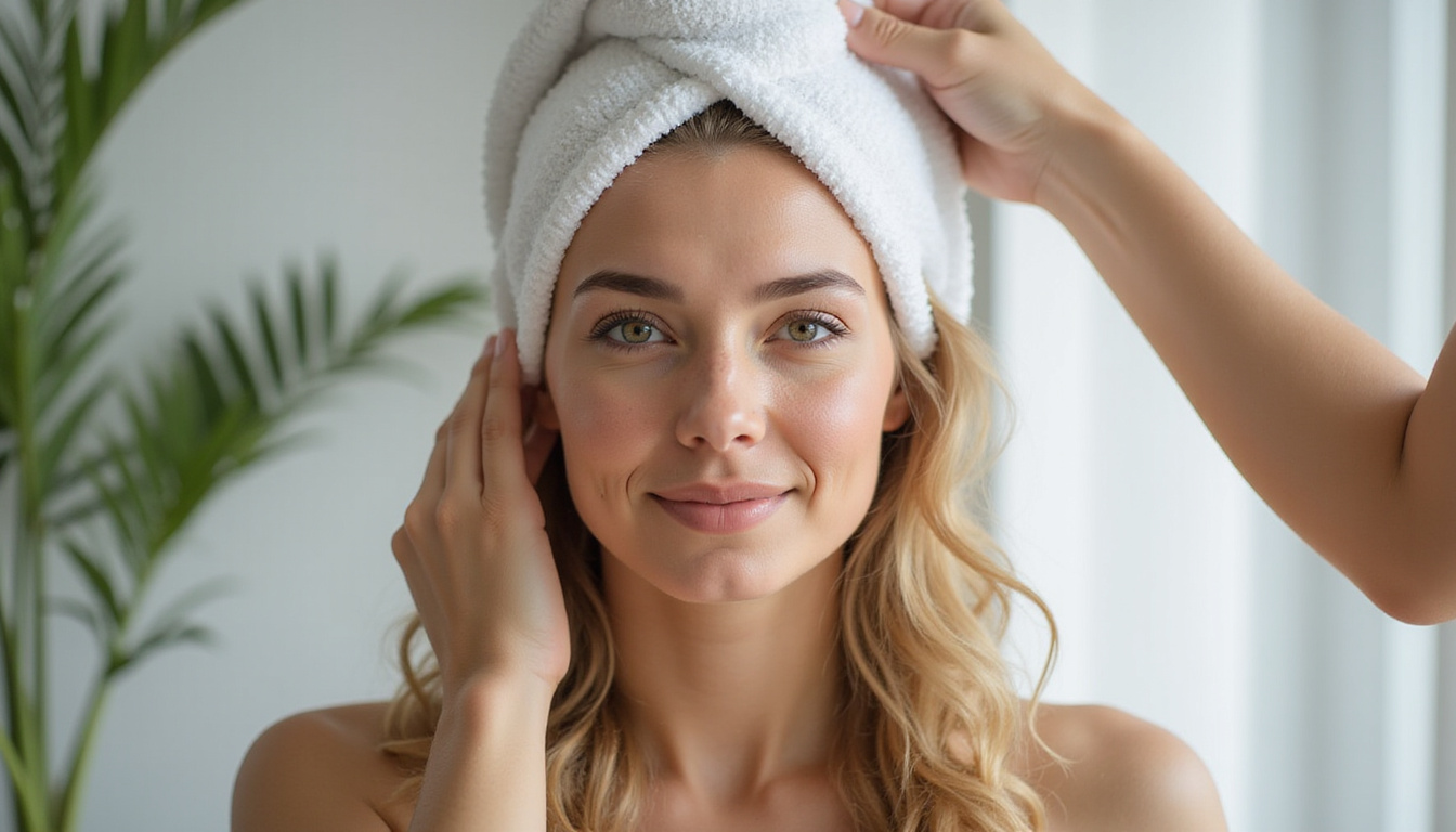  Soothing scalp treatment: cool gel, gentle massage, botanical oils, healthy hair routine, bright natural light