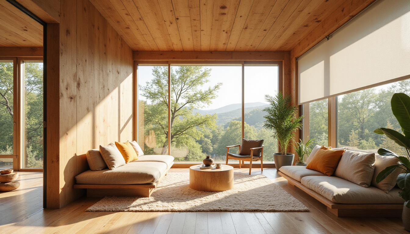  Cozy interior showing thermal mass, airtight sealing, smart energy monitor, operable solar shading