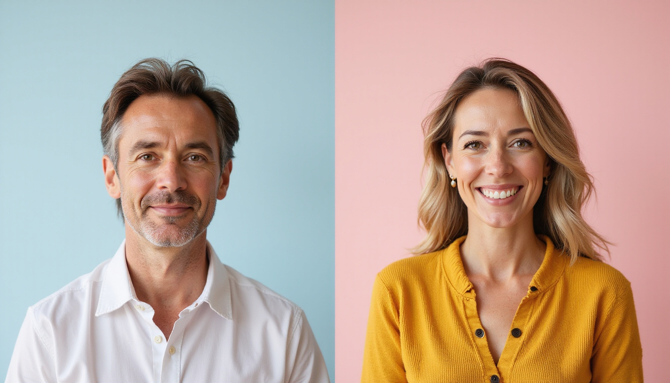  Before-and-after treatment montage: topical minoxidil, PRP injections, visible hair regrowth, confident middle-aged woman