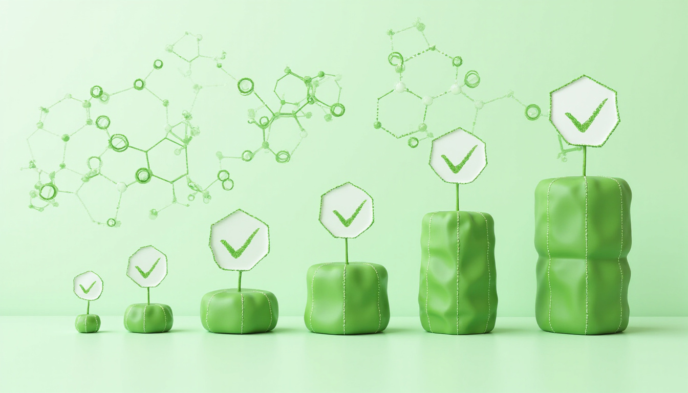 infographic style composition of micronutrient molecules, green checkmarks, thriving active person, clean modern design