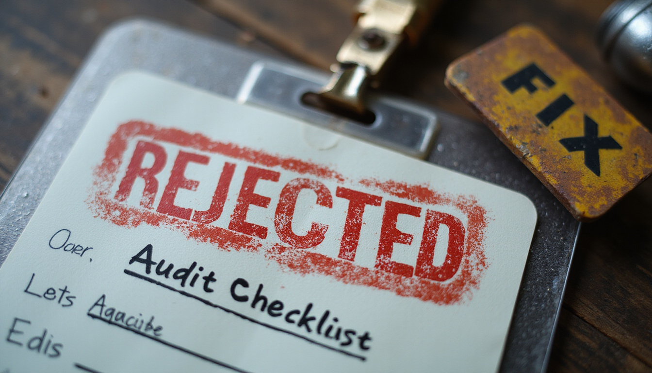 Close-up rejected ID stamped