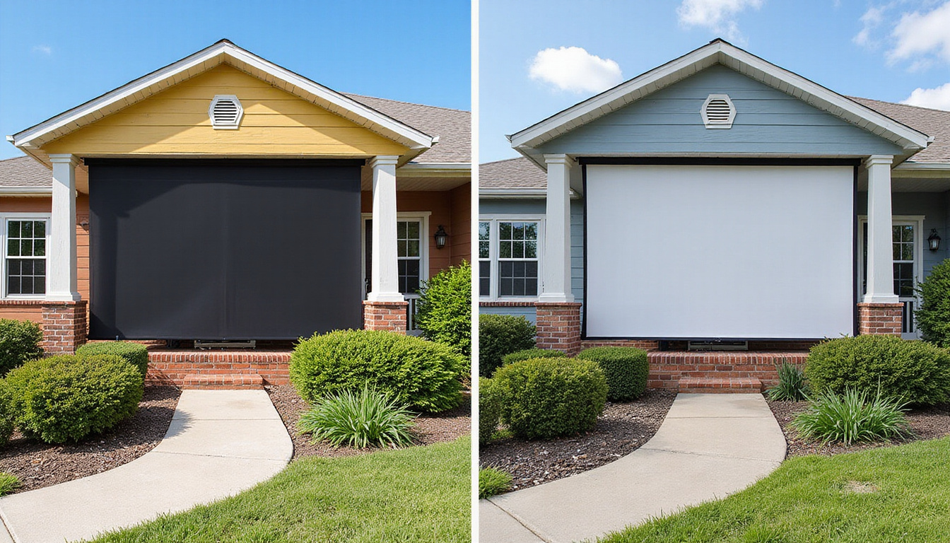  Split screen before and after curb appeal boost with new soffits, fresh paint, tidy landscaping