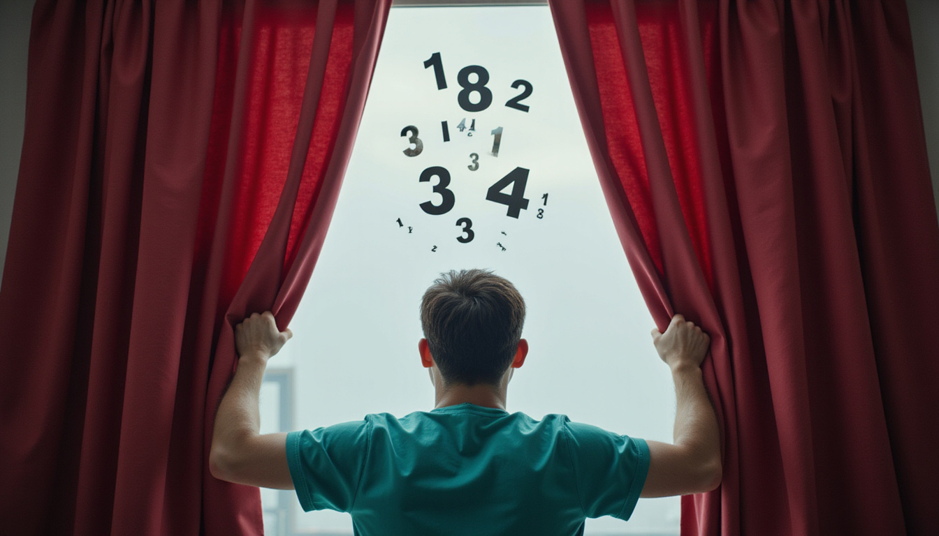  Surgeon pulling back curtain to reveal numbered myths floating above revealed scalp, cinematic lighting