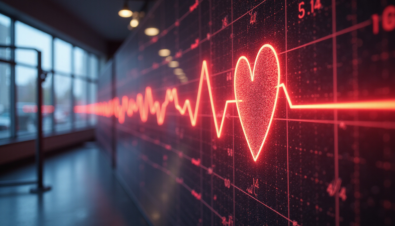  Dynamic gym scene, heart-rate monitor overlay, melting fat visualization, safe form, focused determination