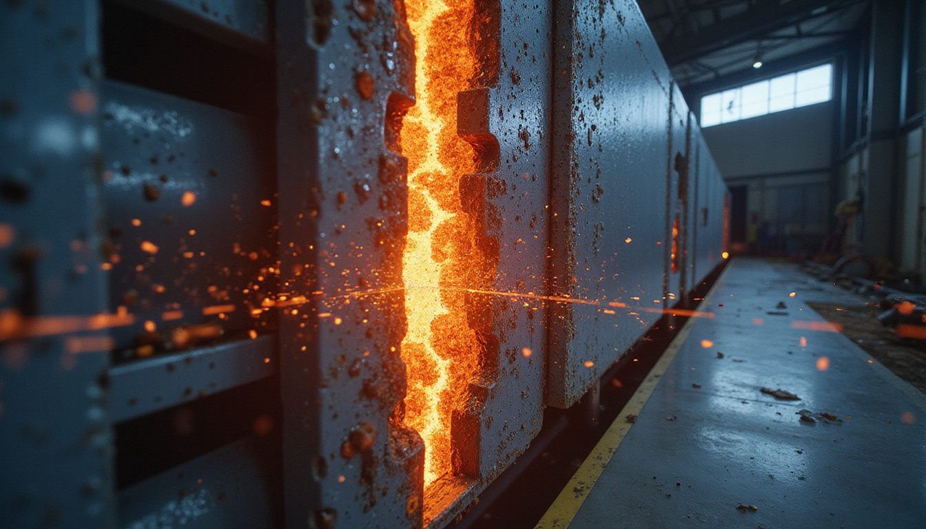  Cross-section visualization showing stripped stud damage and safety warnings, dramatic lighting, technical labels