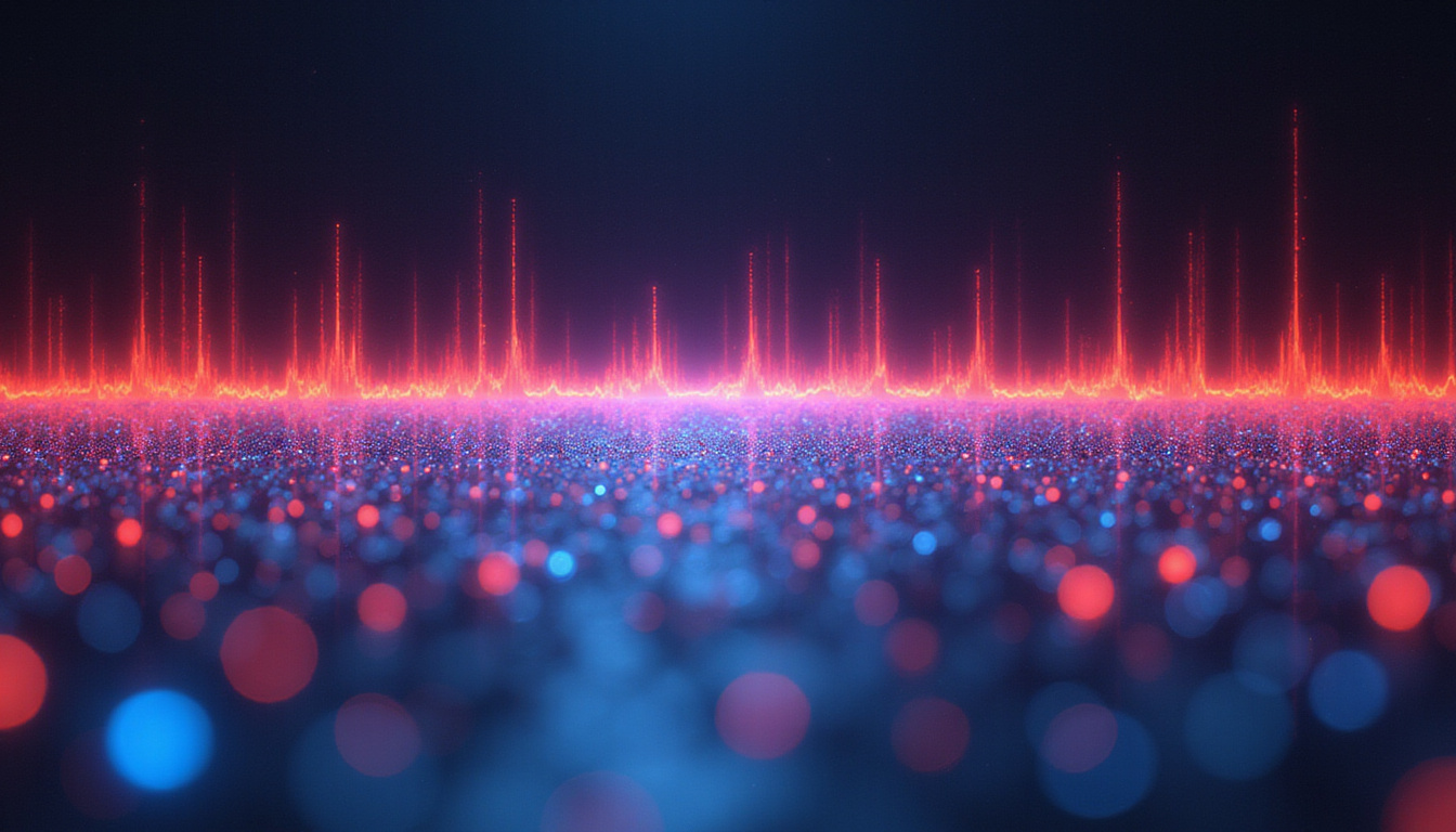 Close-up SDR receiver with holographic frequency spectrum, bright signal peaks and code glyphs