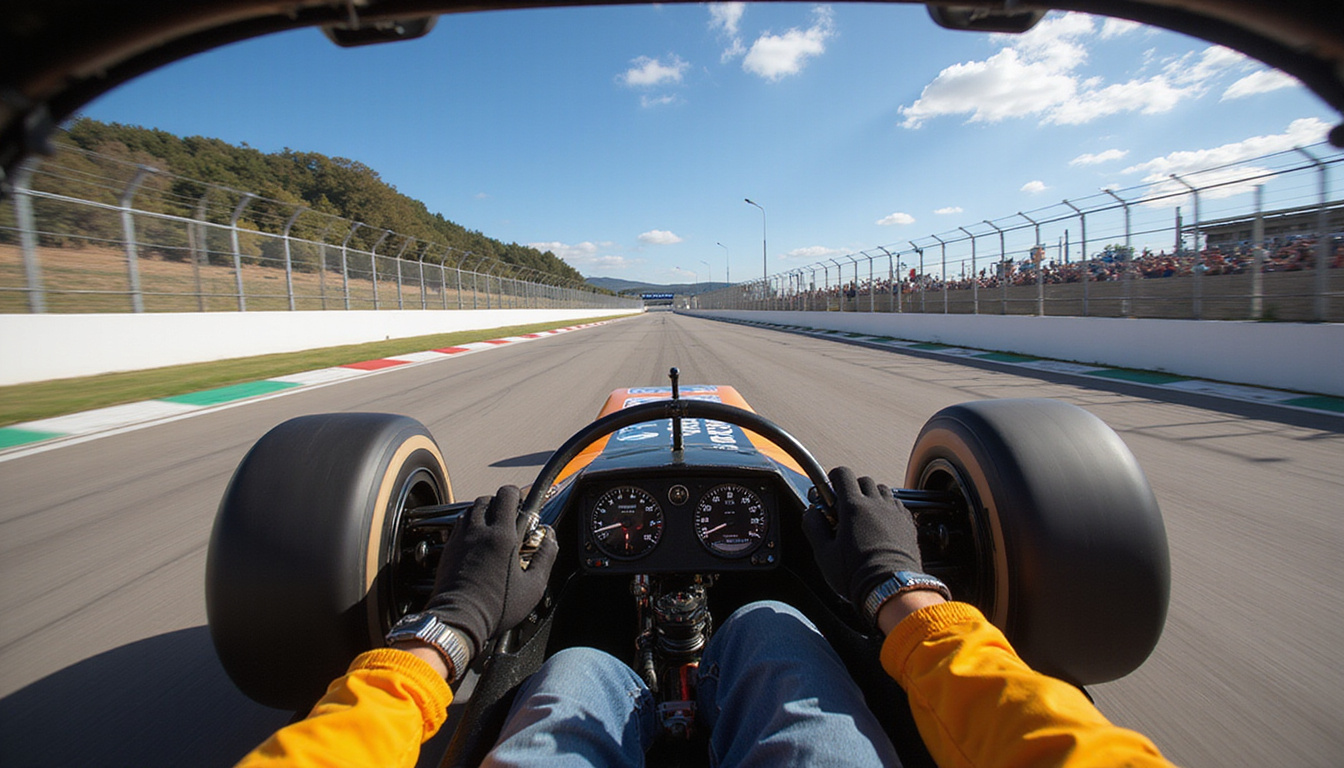 High-speed POV, racecar blurs, strategist with tactical notes, tension, split-second pit decision
