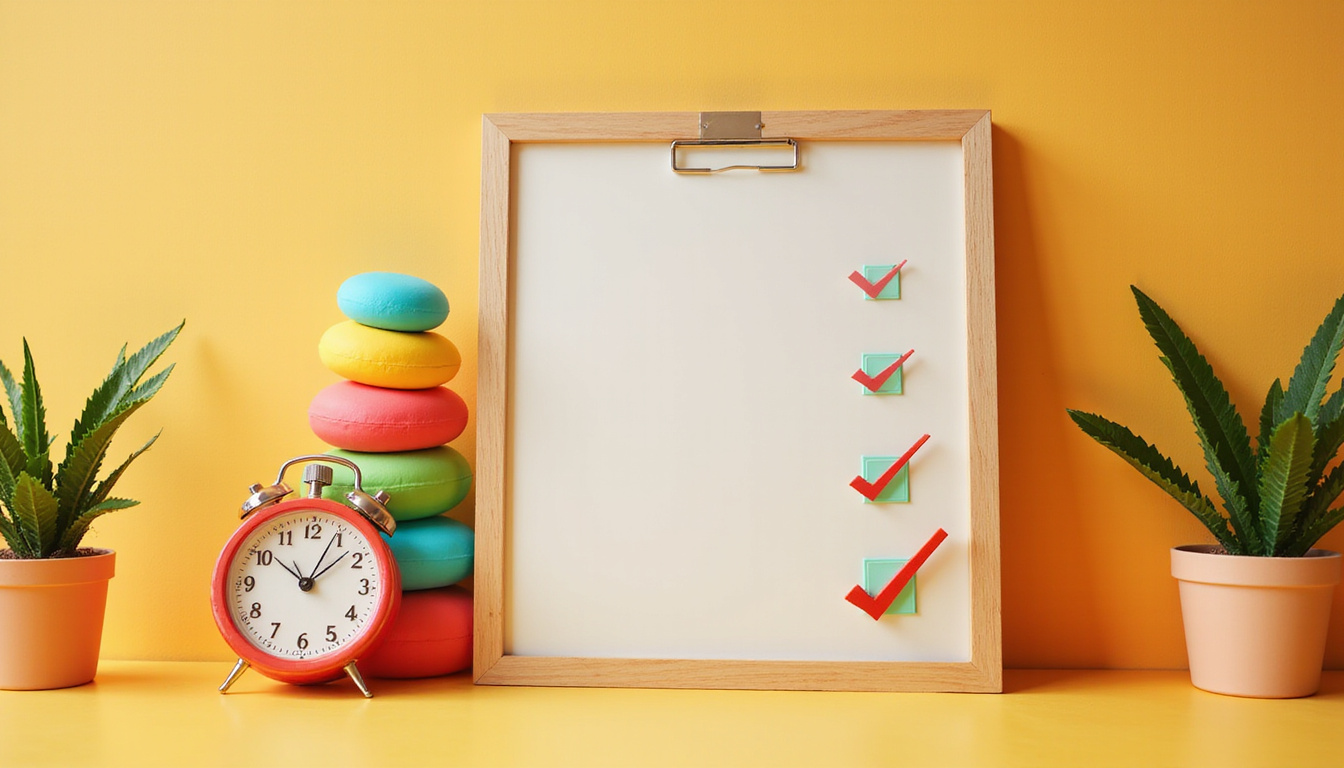  Minimalist homeowner revealing secret checklist, stopwatch, neat stacks, Imperial Beach palm trees