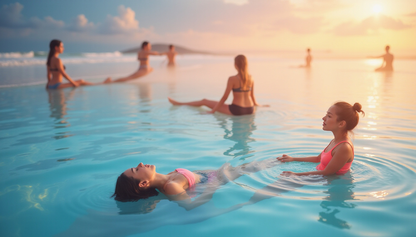  Close-up of therapeutic exercises, annotated tips floating, soothing colors, accelerated healing concept