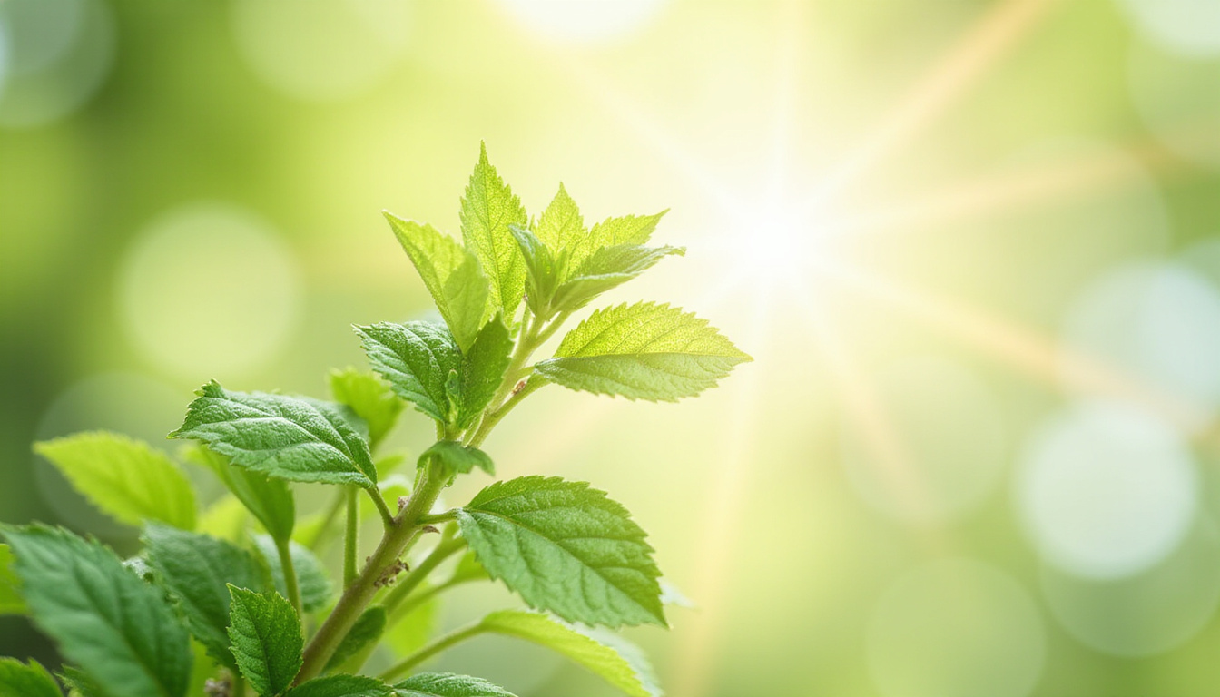 Dynamic health infographic: person resisting sweets as stevia plant radiates cleansing light