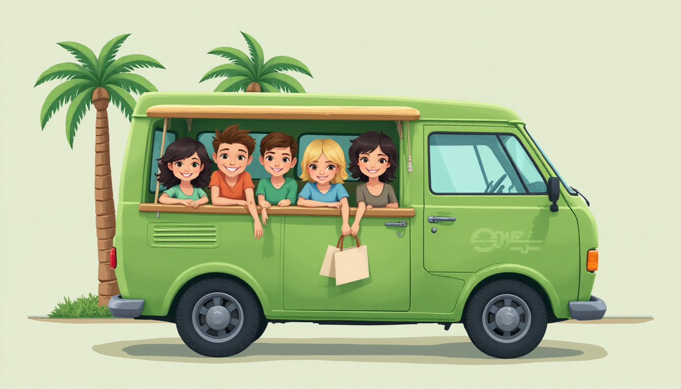  Eco donation crew smiling van palm trees fast free removal cardboard tags recycle