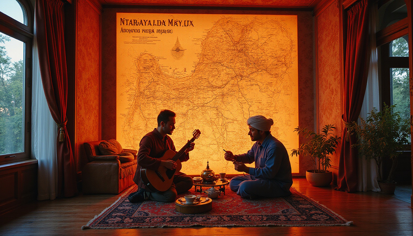  Intimate onboard cultural evening: traditional musicians, tea service, map of ancient Egyptian sites