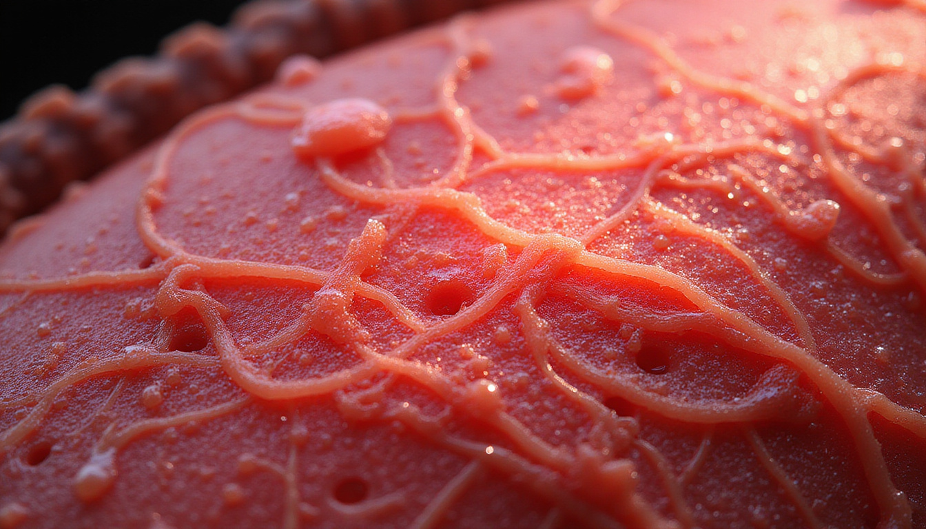 Microscopic cross-section of skeletal muscle showing shimmering glycogen granules, aerobic training and sleep icons