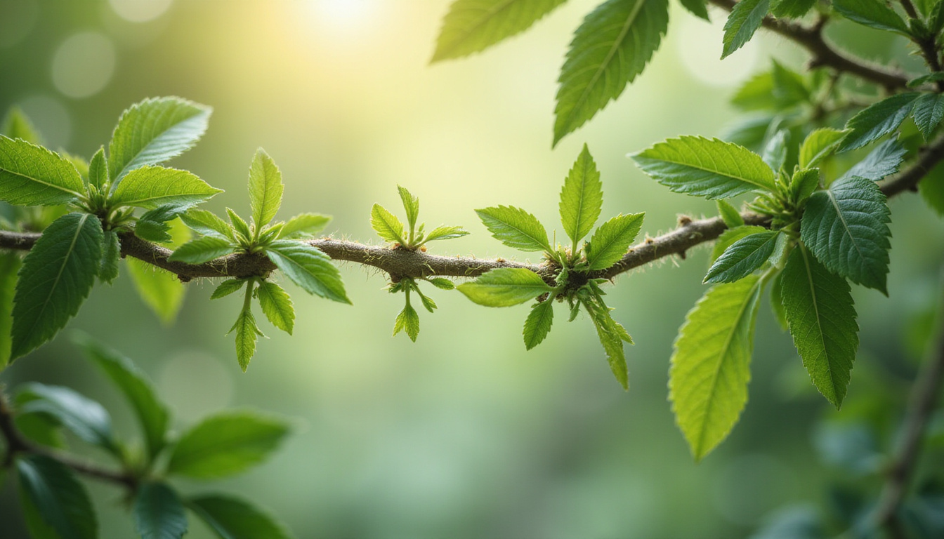  Herbal leaves merging into hormone molecule, calm clinic setting, balanced vitality, soft warm lighting