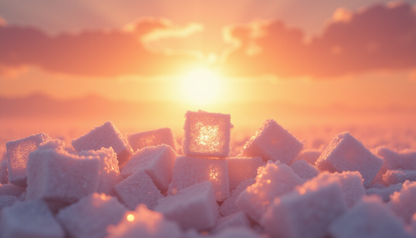  Surreal glowing silhouette shedding sugar cubes, arteries clearing, pastel detox aura, hopeful sunrise