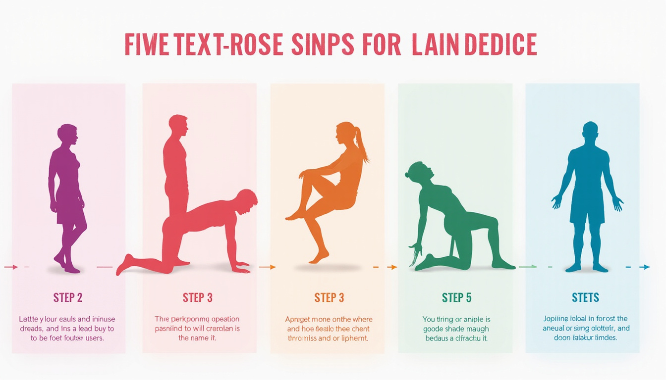  Minimalist infographic of five ankle proprioception exercises, labeled silhouettes, soothing pastel palette, step arrows