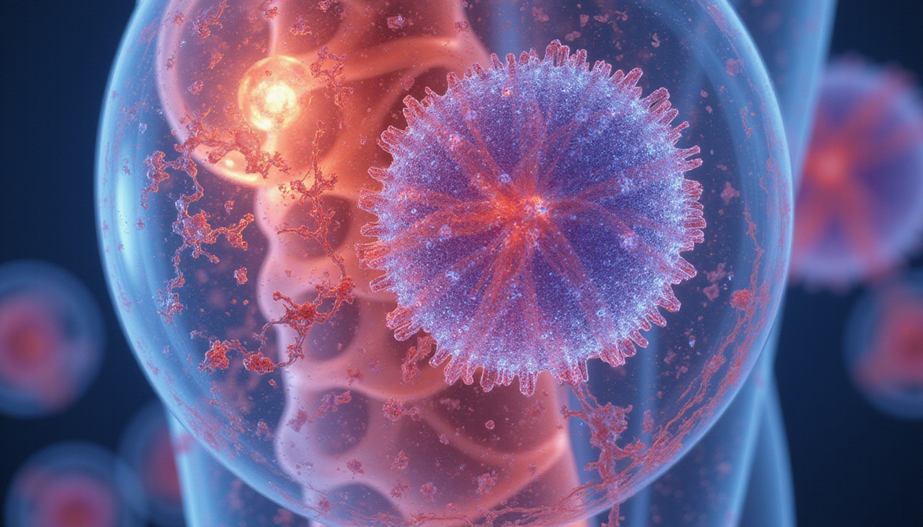  Microscope view of synovial fluid showing urate needles and inflammatory cells, vivid colors, labeled