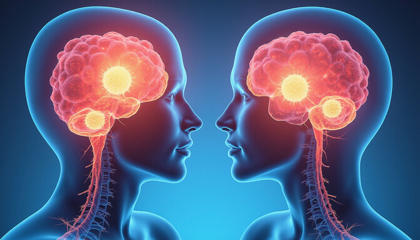  Split-screen infographic: vibrant healing cells and inflammation reduced vs side effects icons and price tag