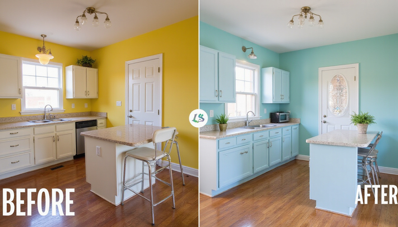  before and after rental transformation sparkling kitchen repaired fixtures fresh paint cash returns