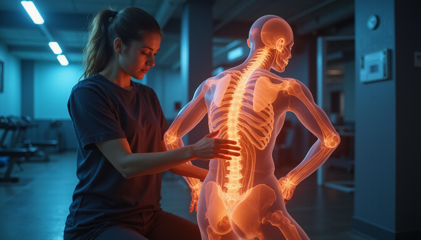  Physiotherapist adjusting runner