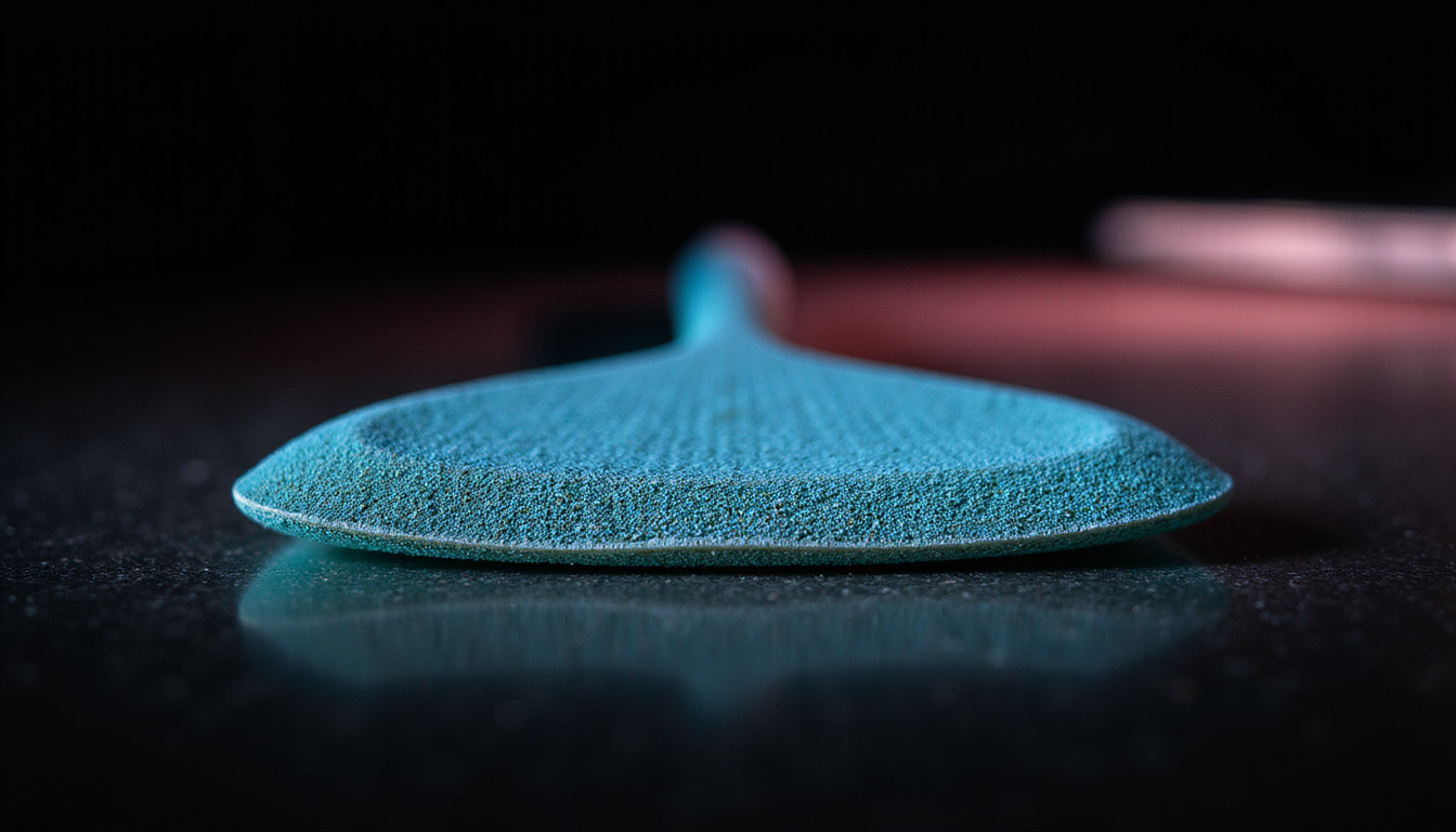  Close-up textured paddle surface, precision edge, aerodynamic frame, dramatic lighting, floating in black