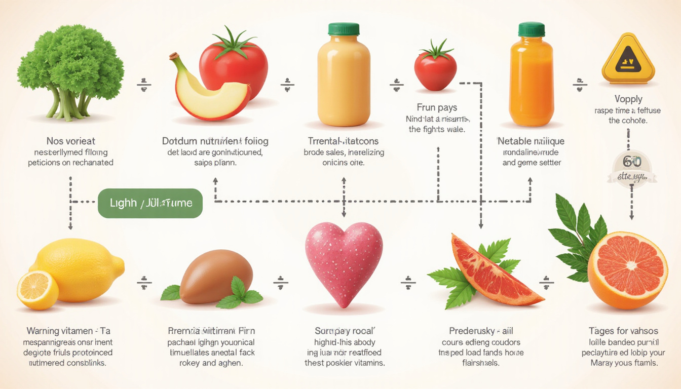  Medical infographic style: nutrient icons, prenatal vitamins, warning signs, gentle doctor counseling