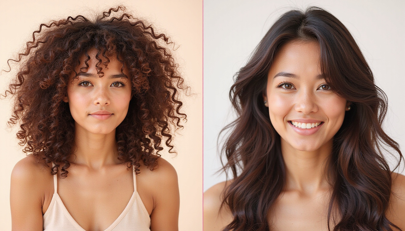  Before-and-after split image: porous frizzy hair versus smooth glossy hair, labeled porosity infographic