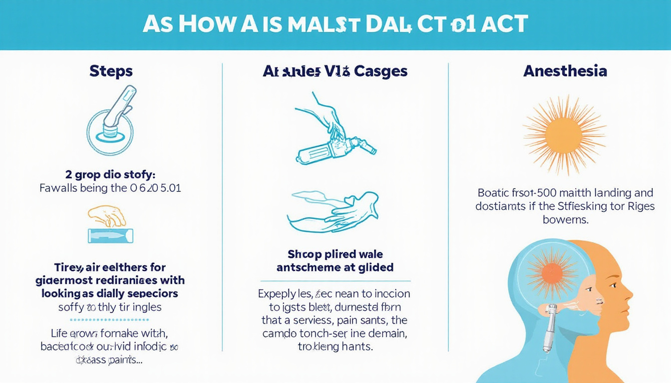  Bright infographic showing CT-guided injection steps, safety icons, anesthesia, pain-relief illustrated glow