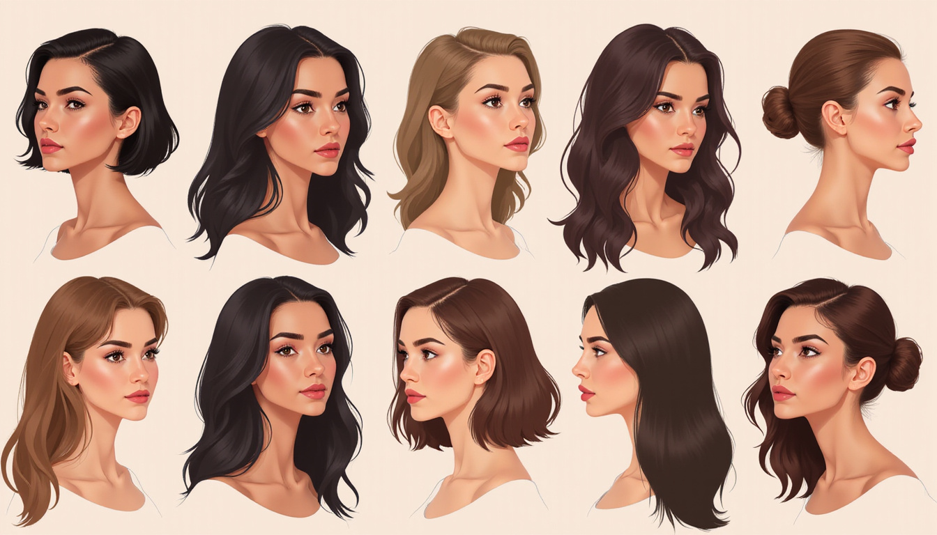  Diverse models showing pre and post hairline feminization, subtle feminine contours, clinical-artistic style